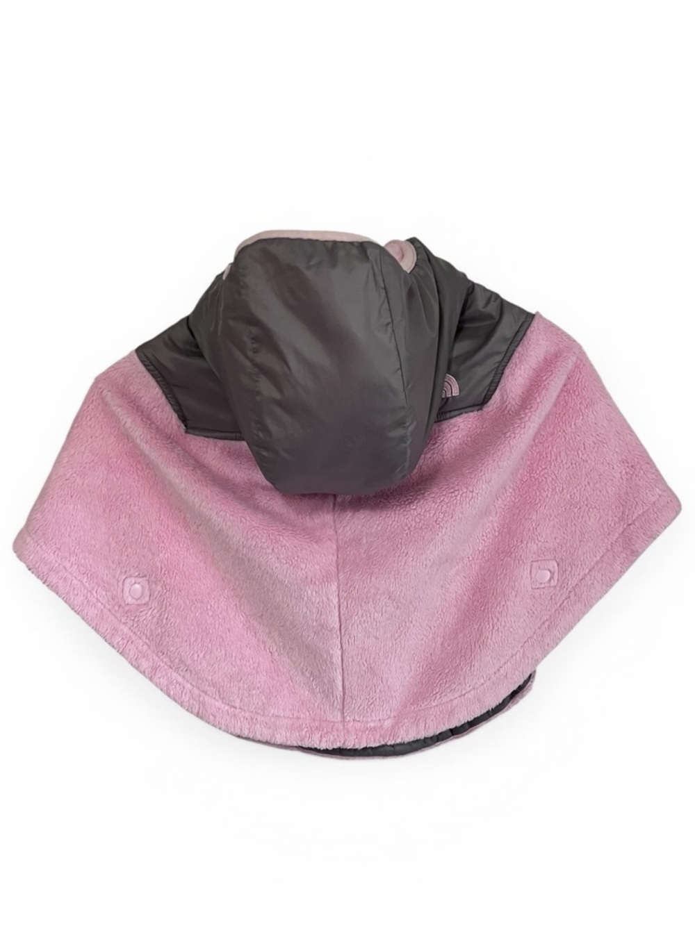 2T The North Face Pink and Gray Plush Fleece Pullover pocket hood - Picture 2 of 6